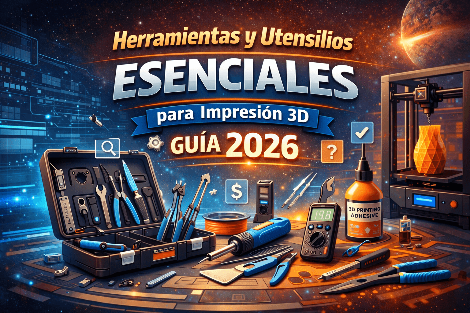 Herramientas y Utensilios Esenciales para Impresión 3D: Guía 2026