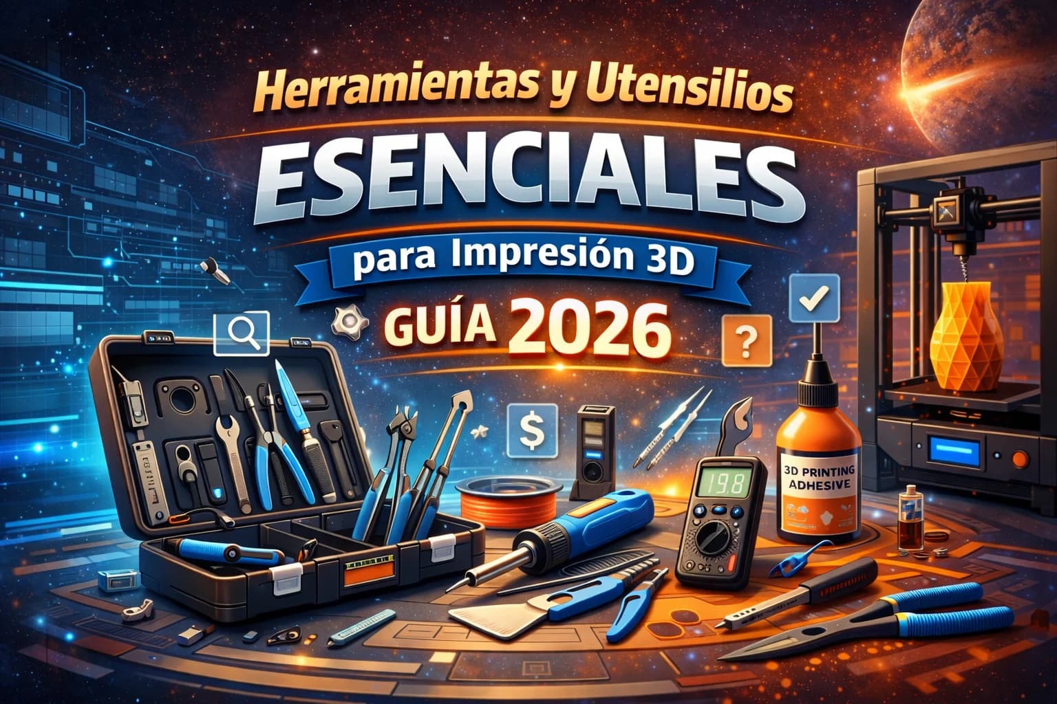 Herramientas y Utensilios Esenciales para Impresión 3D: Guía 2026